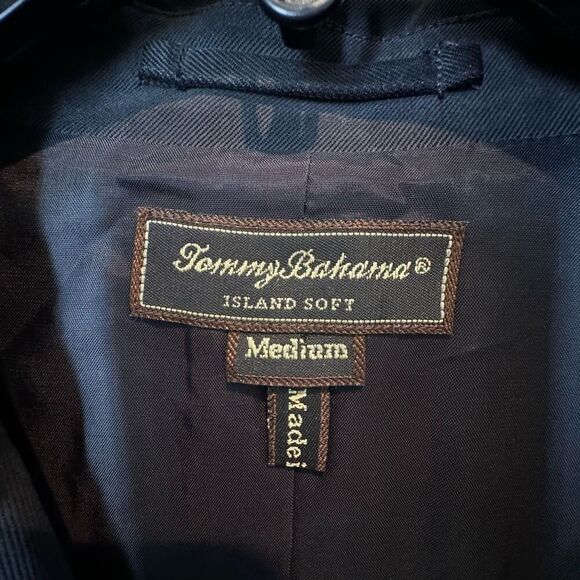 Tommy Bahama Island Soft Silk Jacket Men’s M/46 Notched Collar Three Button Blac - Picture 3 of 11